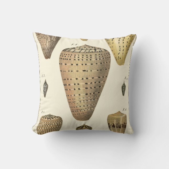 Vintage Cone Shells Cushion (Front)