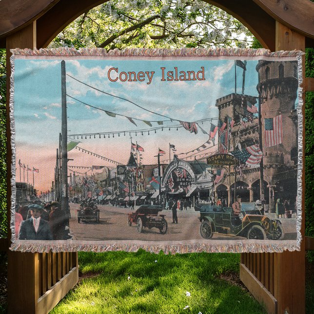 Vintage Coney Island Throw Blanket (Creator Uploaded)