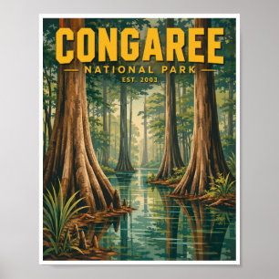 Vintage Congaree National Park Travel Poster