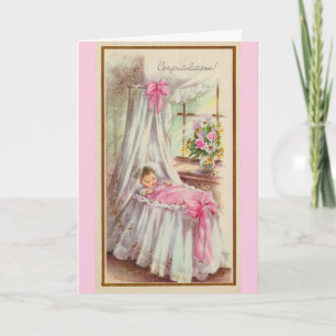 Vintage - Congratulations on Your Baby Girl, Card