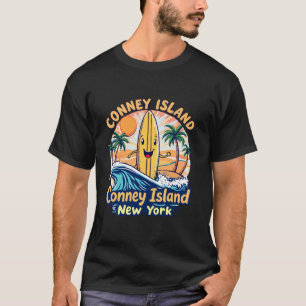 Vintage Conney Island Surfboard-New York Surf Cult T-Shirt