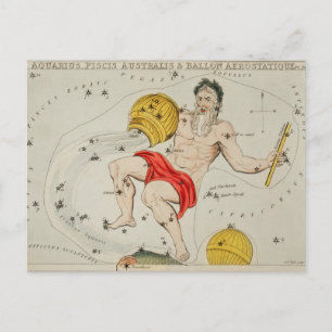 Vintage Constellation Illustration Postcard