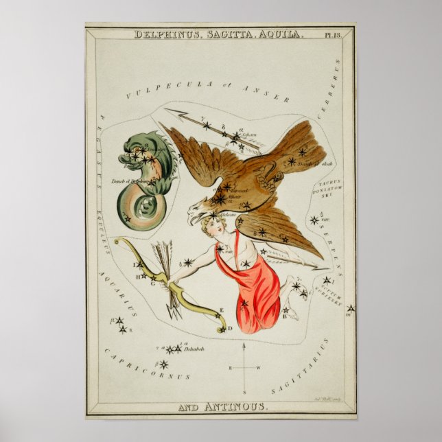 Vintage Constellation Illustration Poster (Front)