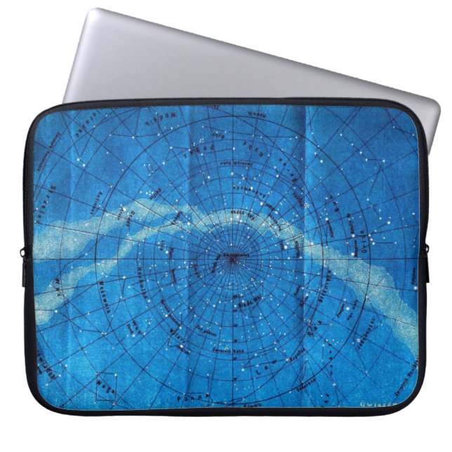 Vintage Constellation Map Laptop Sleeve (Front)