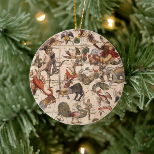 Vintage Constellation Star Map by Backer and Broen Ceramic Tree Decoration