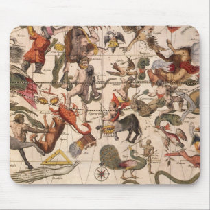 Vintage Constellation Star Map by Backer and Broen Mouse Pad