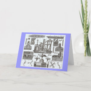 Vintage Construction of Steamships 1850 Card