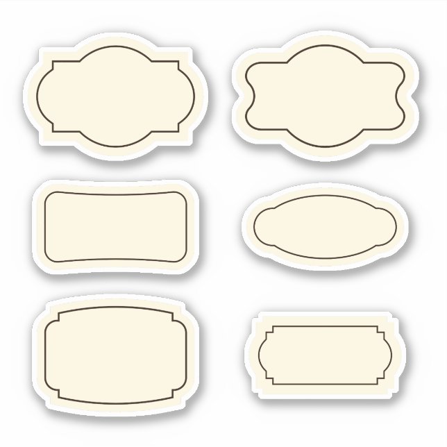 Vintage contour food sticker labels (Front)