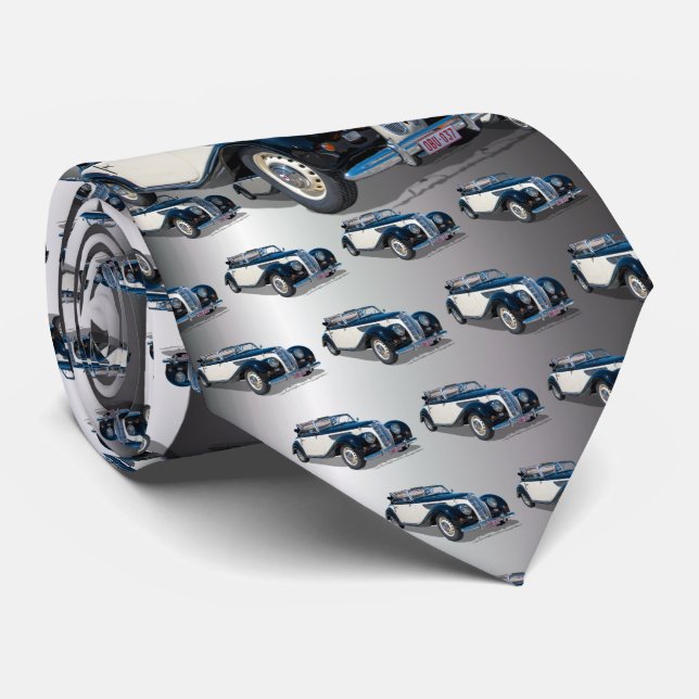 Vintage Convertible Automobile Tie (Rolled)