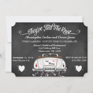 Vintage Convertible Chalkboard Post Wedding Invite