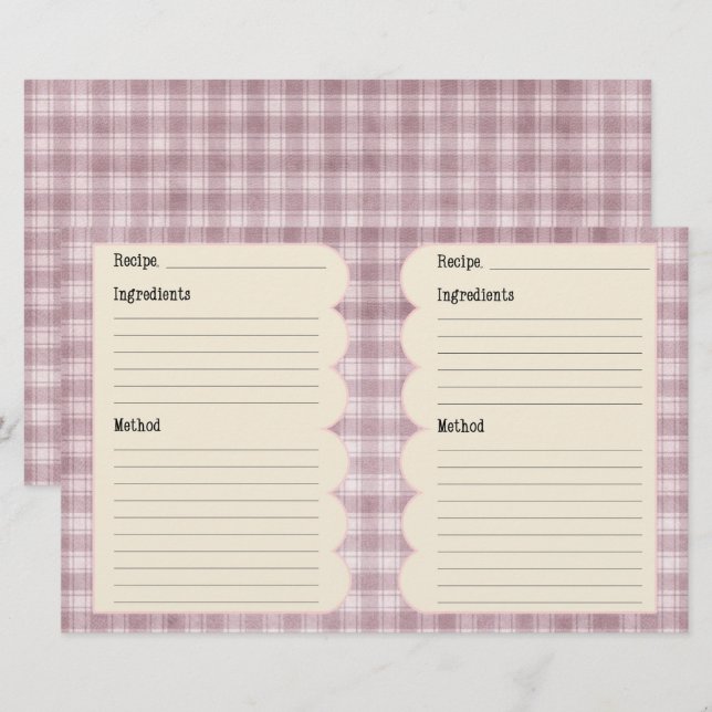 Vintage Cook Recipes  Stationery (Front/Back)