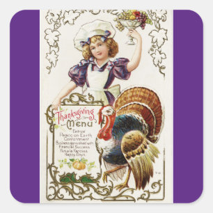 Vintage Cook With Turkey Stickers