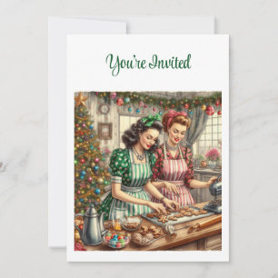 Vintage Cookie Exchange Christmas  Invitation