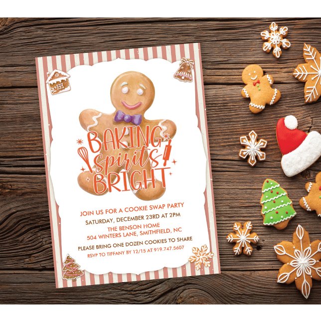Vintage Cookie Exchange Holiday Party Invitation (Creator Uploaded)