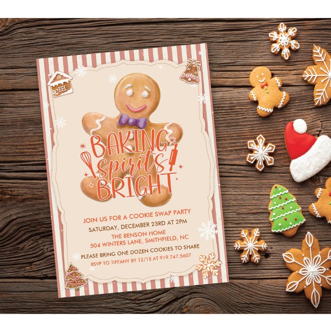 Vintage Cookie Exchange Holiday Party Invitation (Creator Uploaded)