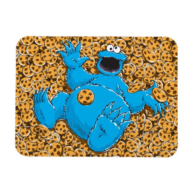 Vintage Cookie Monster and Cookies Magnet (Horizontal)