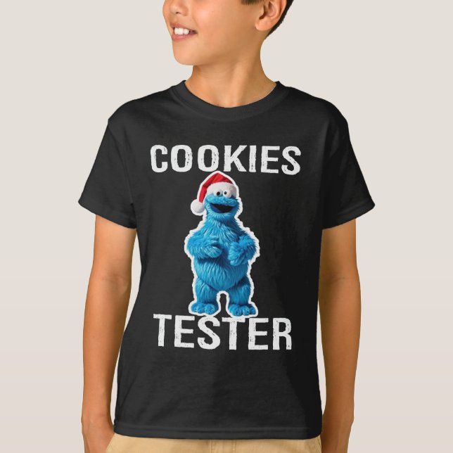 Vintage Cookie Monster Christmas T-Shirt (Front)
