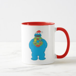 Vintage Cookie Monster Christmas Wreath Mug