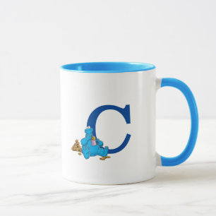 Vintage Cookie Monster Eating Cookies Monogram C Mug