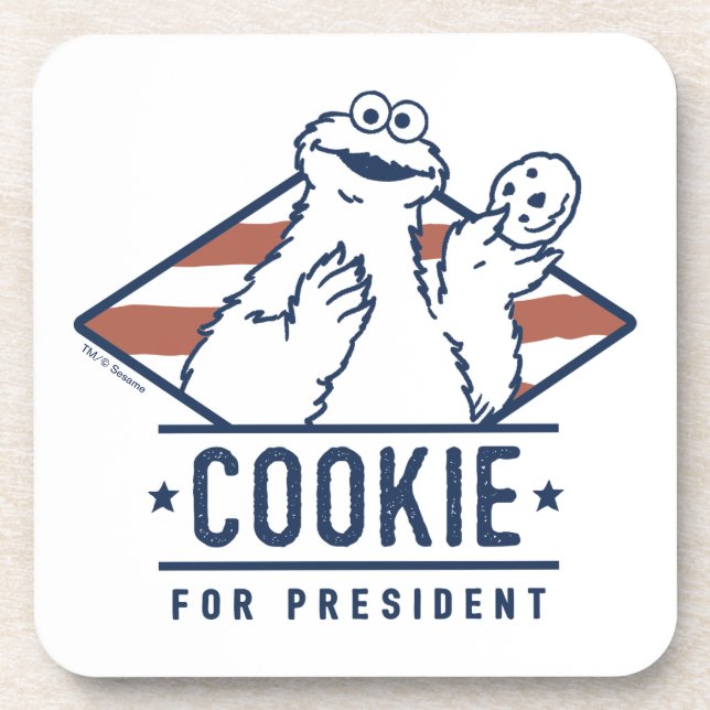 Vintage Cookie Monster for President Coaster (Front)