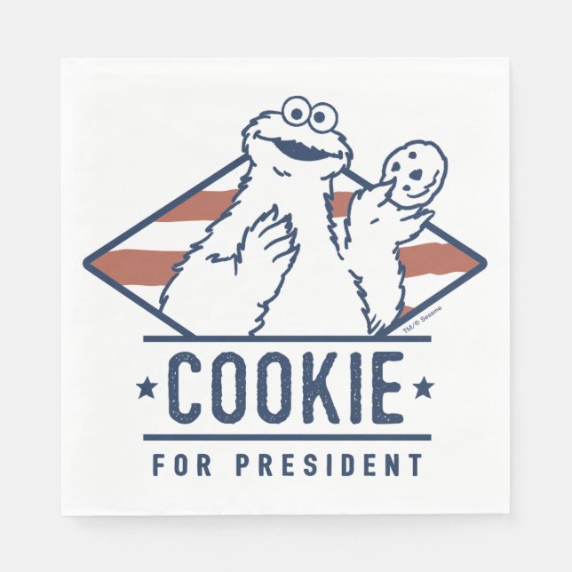 Vintage Cookie Monster for President Napkin (Front)