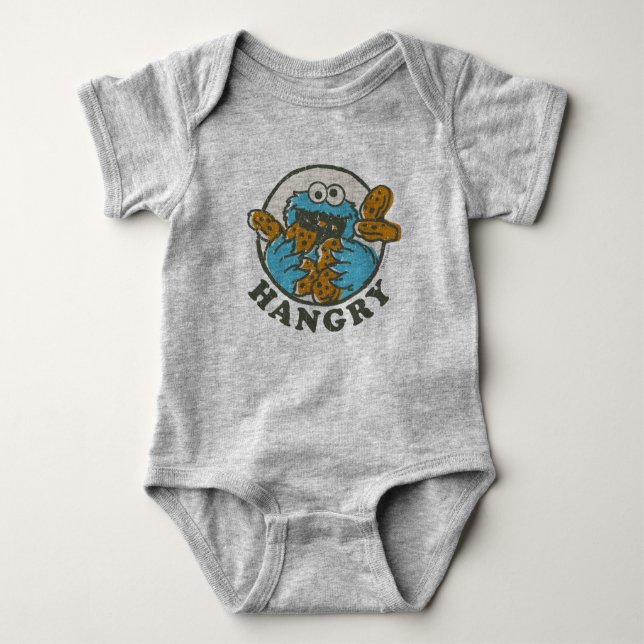 Vintage Cookie Monster | Hangry Baby Bodysuit (Front)