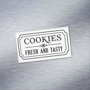 Vintage Cookies Fresh and Tasty Bakery Design Magnetic Business Card