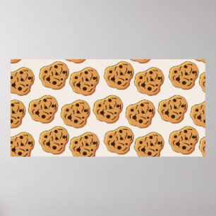 Vintage cookies seamless pattern. hand drawn illus poster
