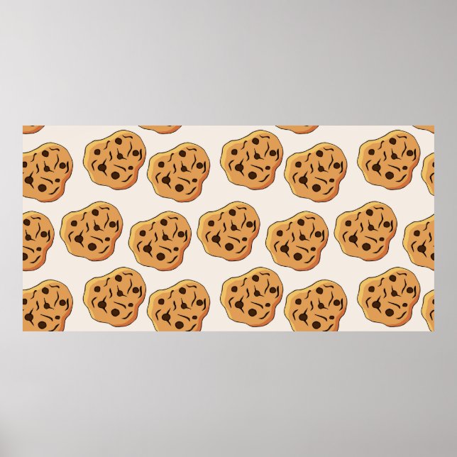Vintage cookies seamless pattern. hand drawn illus poster (Front)