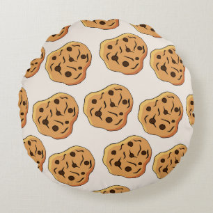 Vintage cookies seamless pattern. hand drawn illus round cushion