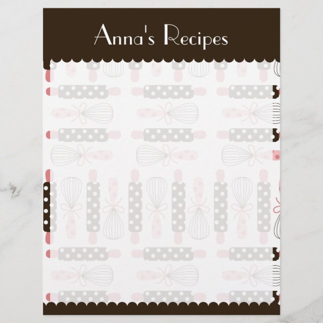 Vintage Cooking Utensils Recipe Card (Front)