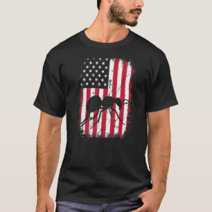 Vintage Cool Ant Animal Retro Usa American Flag T-Shirt