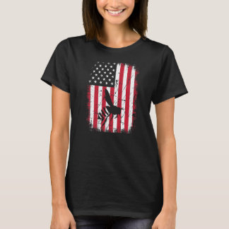 Vintage Cool Bee Animal Retro Usa American Flag T-Shirt
