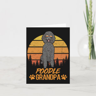 Vintage Cool Black Standard Poodle Dog Grandpa Fat Card
