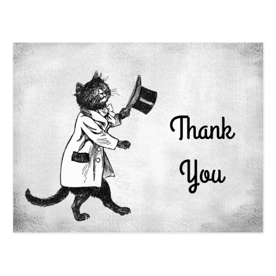 Vintage Cool Cat Custom Thank You Postcard