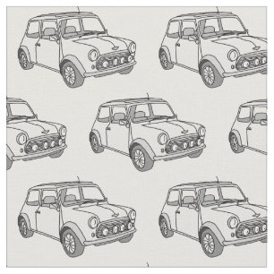 Vintage cool minicar fabric