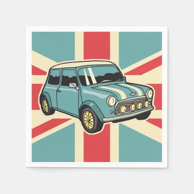 vintage cool minicar napkin (Front)