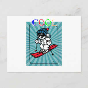 Vintage Cool Skier skiing skiing designs ski Postcard