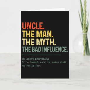 Vintage Cool Uncles Club Mens Boys Fathers Day Fun Card