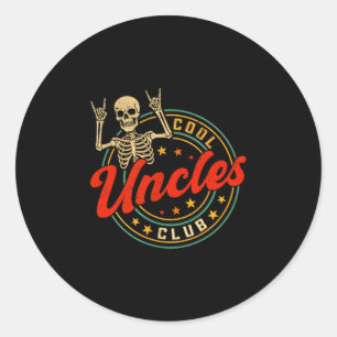 Vintage Cool Uncles Club Retro Funny New Uncle Men Classic Round Sticker