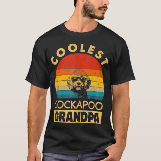 Vintage Coolest Cockapoo Grandpa Funny Gifts Dog L T-Shirt