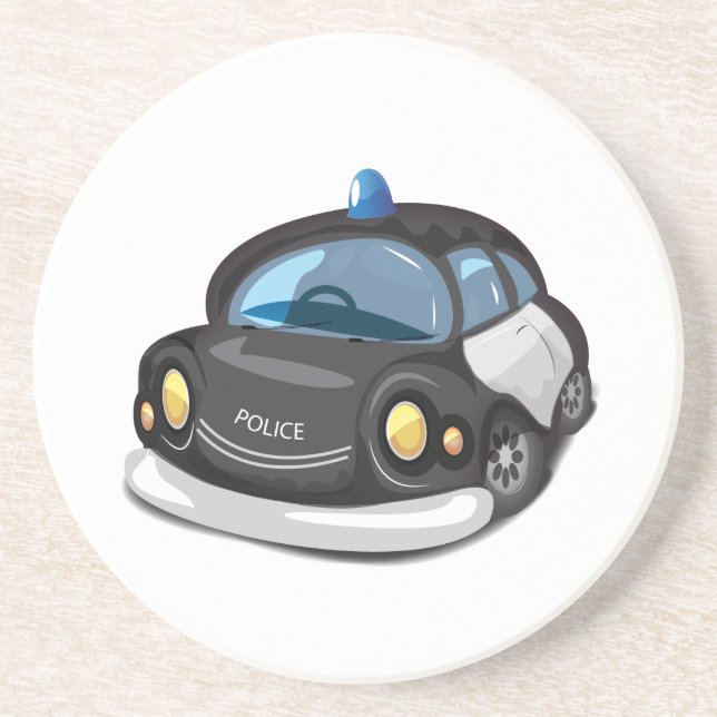 Vintage Cop Car Coaster (Front)