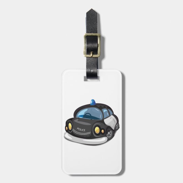 Vintage Cop Car Luggage Tag (Front Vertical)