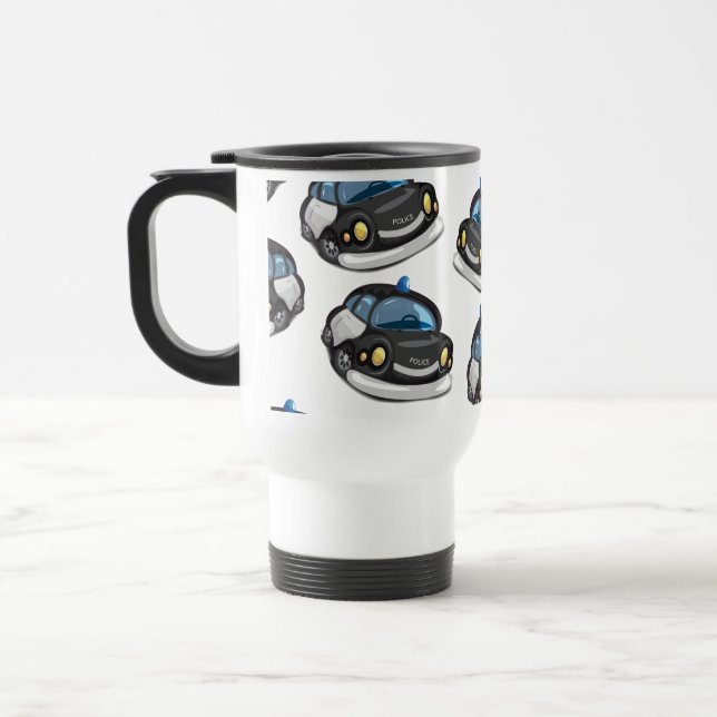 Vintage Cop Car Travel Mug (Left)