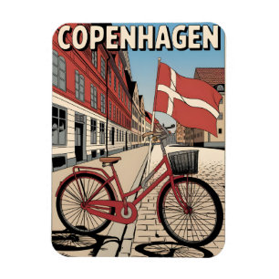 Vintage Copenhagen denmark bicycle gifts Magnet