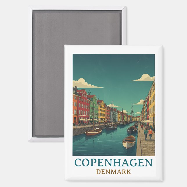 Vintage Copenhagen Denmark Historic Architecture Magnet (Front/Back)