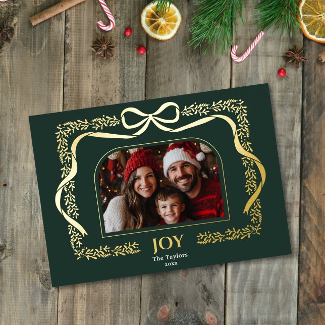 Vintage Coquette Bow Greenery Family Photo Frame (Creator Uploaded)