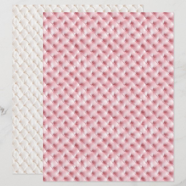 Vintage Coquette Pink Diamond Scrapbook Paper (Front/Back)