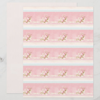 Vintage Coquette Rose Floral Paper Sheet