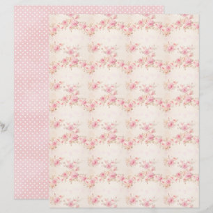 Vintage Coquette Rose Floral Scrapbook Paper
